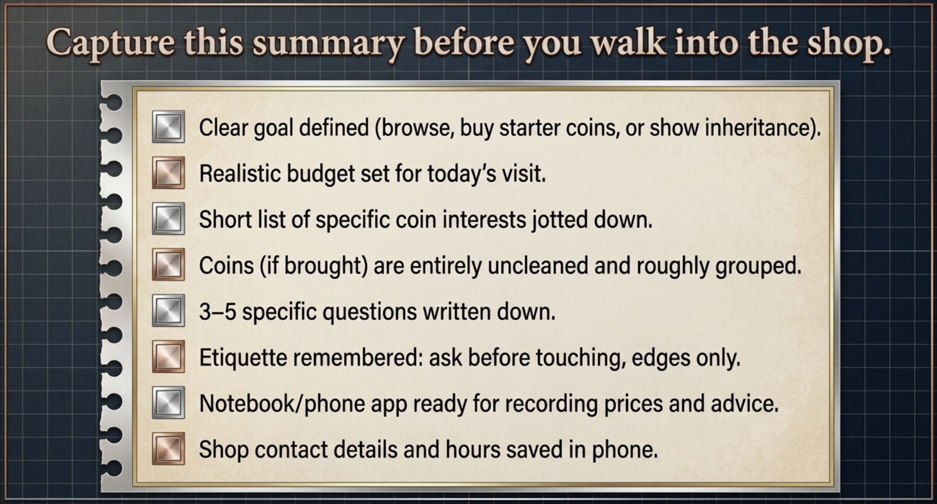 Phoenix & Peoria Coin Collectors’ Checklist (Bring This on Your First Visit)