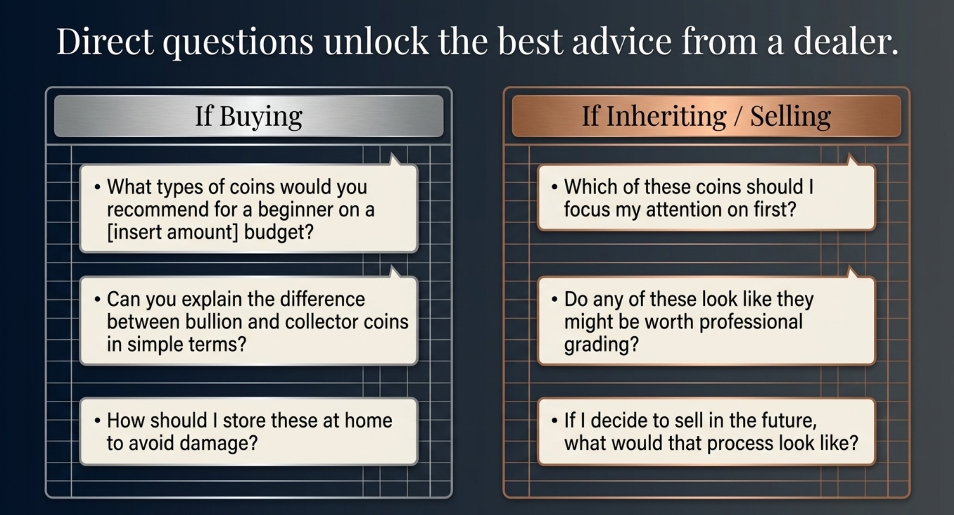 Questions to Ask at a Coin Shop on Your First Visit