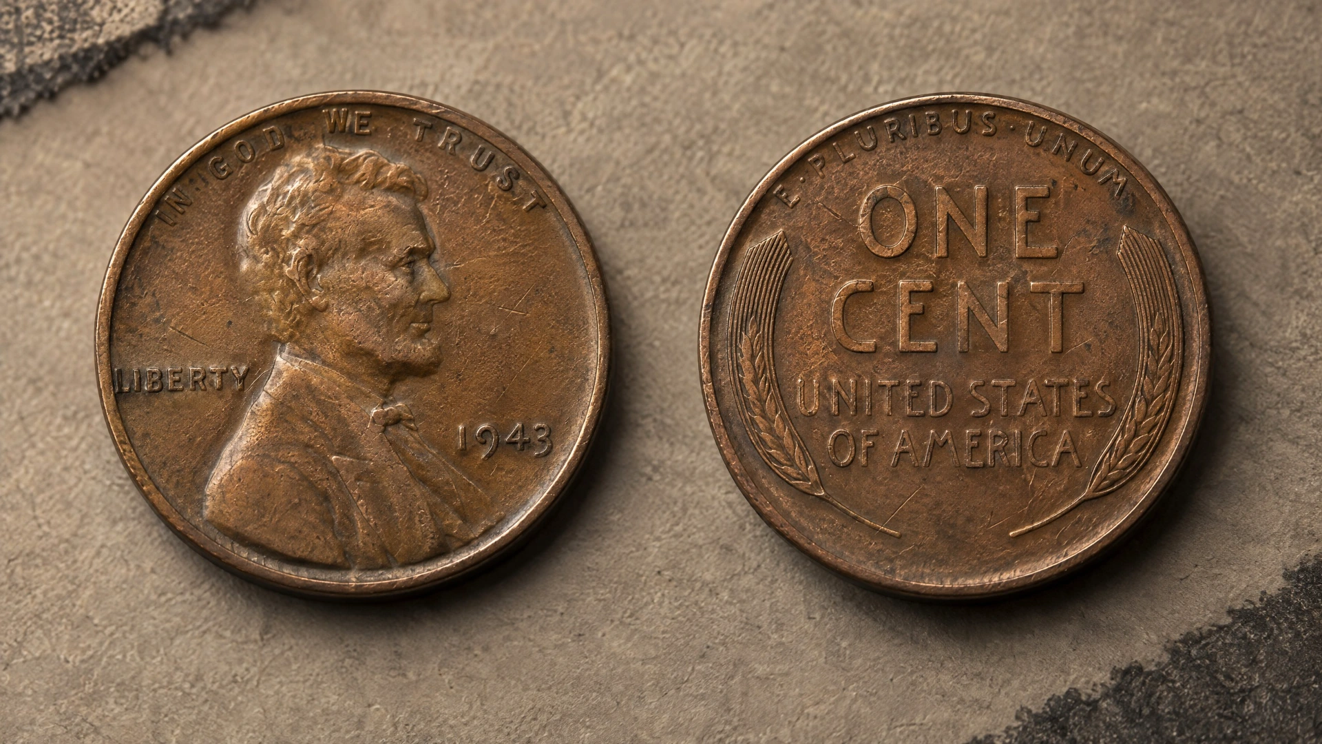 Obverse and reverse views of a circulated Lincoln wheat cent, showing Lincoln’s portrait and the wheat-ear design