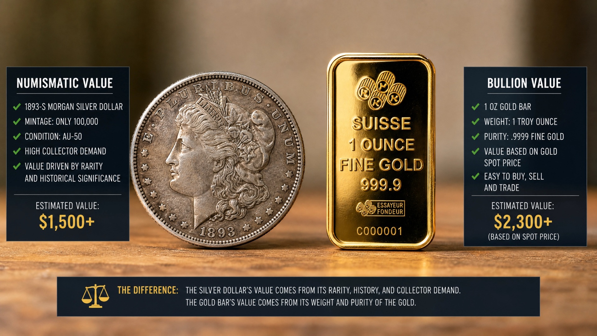 Numismatic vs Bullion Value (and Why It Matters)