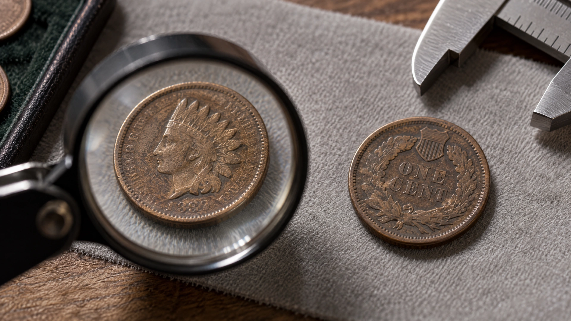 Careful inspection of the date and reverse details is part of authenticating a scarce cent.