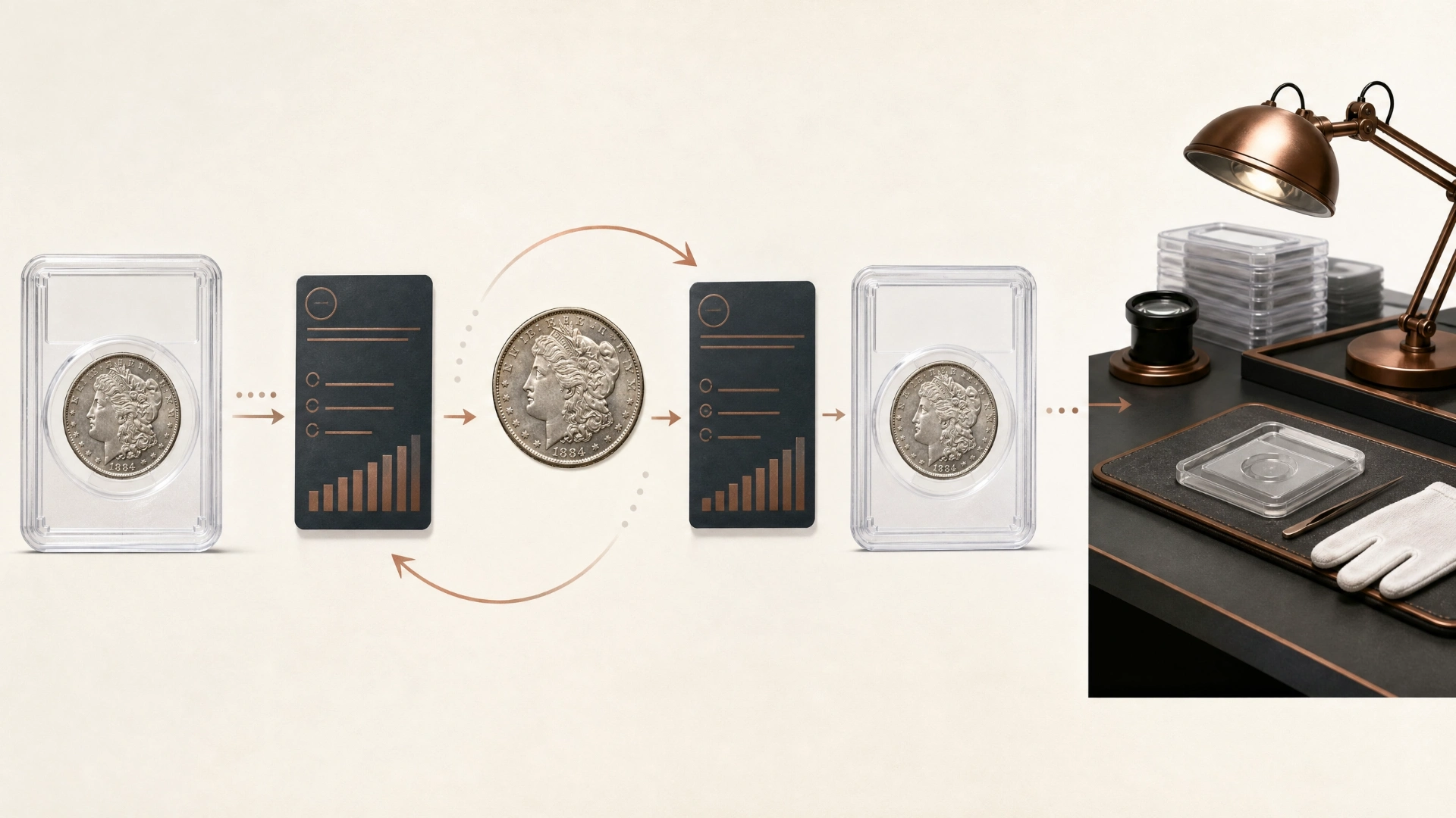 A single coin moving through repeated submission and grading steps, illustrating how resubmissions affect cumulative population figures