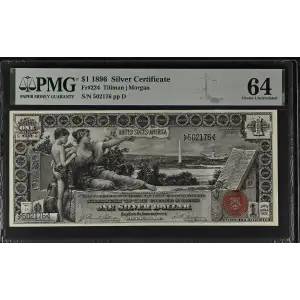 $1 1896 Small Red with rays Silver Certificates 224