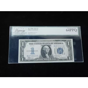 $1 1928-A blue seal. Small Silver Certificates 1601