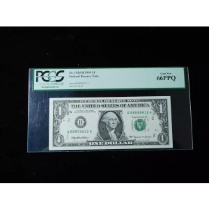 $1 1999 Green seal. Small Size $1 Federal Reserve Notes 1924-B