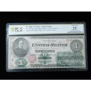 $1 Series 235-284 at right No ABNCo monogram. No green patent date Type 2; Red Seal Legal Tender Issues 16c