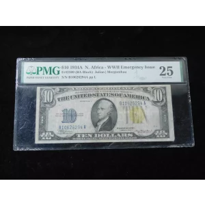 $10 1934-A yellow seal Emergency Notes Issued During WW2 2309