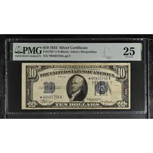 $10 1934 blue seal. Small Silver Certificates 1701*