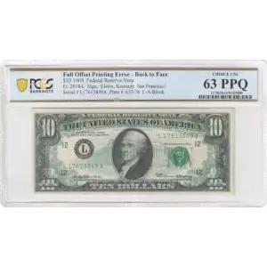 $10 1969 Treasury seal. Small Size $10 Federal Reserve Notes 2018-L (2)