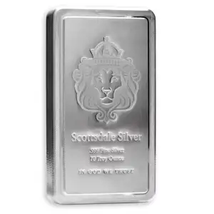 10 OZ SILVER STACKER BAR - SCOTTSDALE MINT