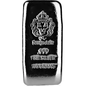 100g Scottsdale Silver Poured Bar 