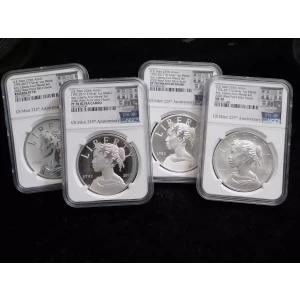 1792-2017 P Amer. Lib. Four-Medal Set 2020 West Pt Mint Hoard U.S. Mint 225th Anniv. (2)