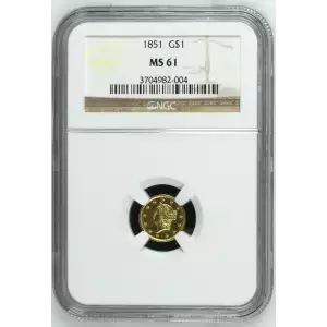 1851 G$1 Liberty Head Gold Dollar - NGC MS61 (2)