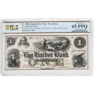 1862 $5 Virginia Treasury Note - Obsolete Paper Currency - PMG 58 EPQ