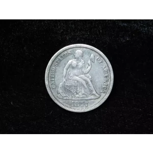 1877-CC 10c Seated Liberty Silver Dime 