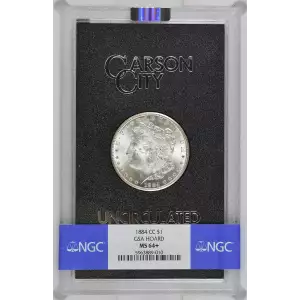 1884-CC GSA $1 Morgan Silver Dollar - NGC MS64+ w/ Box & COA