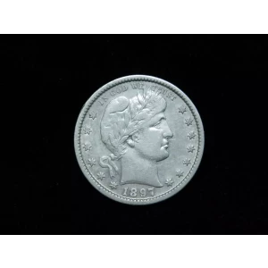 1897-S 25c Barber Silver Quarter  (2)