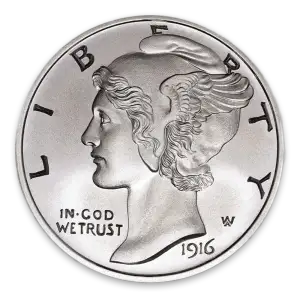 1916-1945 10c Silver Mercury Dime - BU