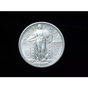 1917 25c Standing Liberty Silver Quarter - Full Head 