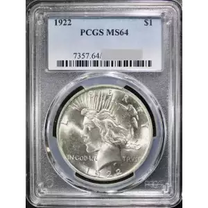 1921 - 1935 $1 Silver Peace Dollar - MS64 