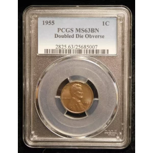 1955 1C Doubled Die Obverse, BN (4)