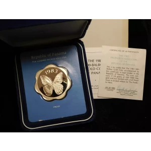 1983 Proof Panama $500 Balboa Gold Owl Butterfly Coin - SEALED w/ OGP - 469 Mintage  (3)