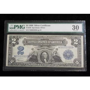 $2 1899 Blue Silver Certificates 258