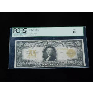 $20 1922 Gold Gold Certificates 1187