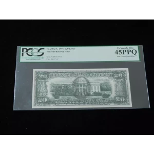 $20 1977 blue-Green seal. Small Size $20 Federal Reserve Notes 2072-G