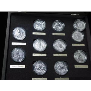 2016 - 2021 Queens Beasts 2 oz Silver Complete 11 Coin Set & Case/Box  (4)