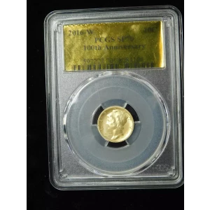 2016-W Mercury Dime 100th Anniversary 1/10th oz Gold - PCGS SP70 (3)