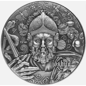 2020 Chad 2 oz Silver Joshua Nine Worthies Series Antiqued High Relief 5000 Francs Coin 