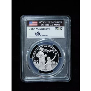 2020-W $100 Platinum Eagle Happiness 1oz - PCGS PR70DCAM FDOI Mercanti Autograph