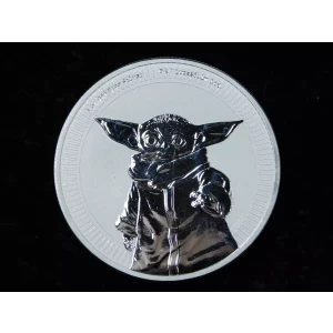 2021 Niue 2 Dollars Star Wars Baby Yoda  1 oz .999 Silver BU  (4)