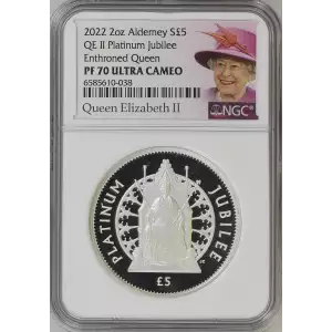 2022 2oz QE II Platinum Jubilee Enthroned Queen ULTRA CAMEO (2)