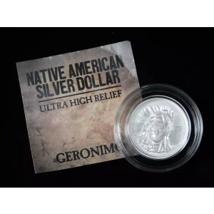 2022 Indian Sovereign Nation Geronimo 1 oz .999 Silver High Relief Coin W/ COA  (5)