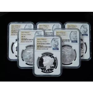 2023 Morgan & Peace UNC, PF & Rev PF 6 Coin Set - NGC MS/PF70 FDOI (5)