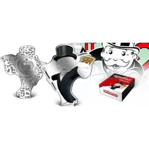 2023 Samoa Hasbro Mr Monopoly 3oz Silver Proof-Like Shaped Coin