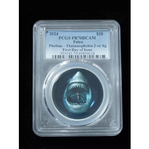 2024 $10 Phobias - Thalassophobia 2oz Ag First Day of Issue, DCAM