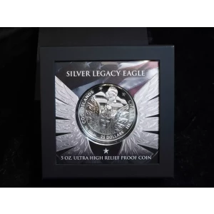 2024 $25 Cook Islands Silver Legacy Eagle 5 oz .999 Silver Ultra High Relief w/ Box & COA 
