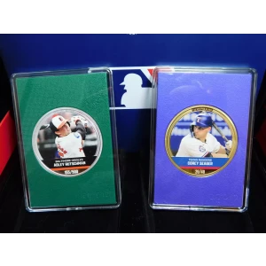 2024 MLB Trading Two Coin Set - Amethyst Mintage Corey Seager - Only 40 Minted w/ Box and COA (3)