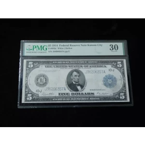 $5 1914 Red Seal Federal Reserve Notes 883A
