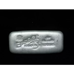 Bisbee Mining Company 100 gram .999 Silver Poured Bar  (2)