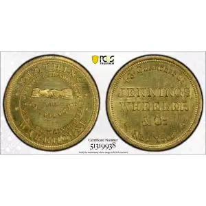 (c.1850) Token Miller NY-383 Brass Jennings Wheeler & Co. (3)