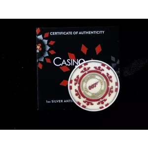 Casino Royale 1 oz Silver Antiqued Colorized Coin w/ Box & COA 