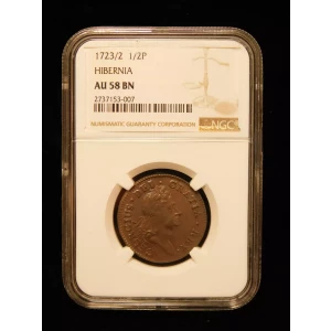 Colonial-Coinage of William Wood - Hibernia Coinage Halfpenny