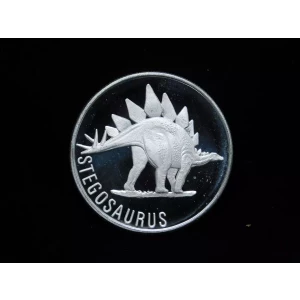 Dinosaur Collection Stegosaurus Coin Jurassic 1 oz .999 Silver Art Round (3)