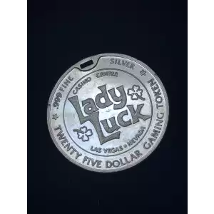 Lady Luck Casino Las Vegas .999 Silver Gaming Token - Serial # 0000   