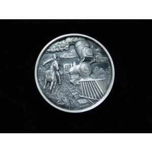 Lawless Series: Train Robber Ultra High Relief 2 oz .999 Fine Silver - Antiqued 