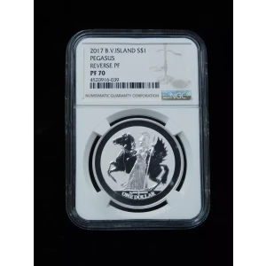 NGC PF70 Reverse Proof – A flawless, perfect-grade coin, ensuring top-tier quality and collectibility.
1 oz of .999 Fine Silver – A pure silver coin with both numismatic and intrinsic value.
Striking Pegasus Design – Features the iconic winged horse in mi